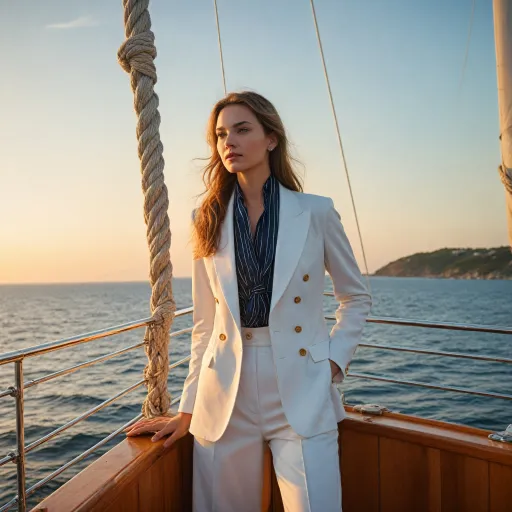 Elegant sailing outfit for women for luxury cruise adventures