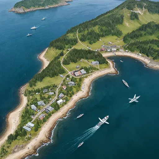 Elegant map of Sitka, Alaska for cruise guests seeking refined coastal stays